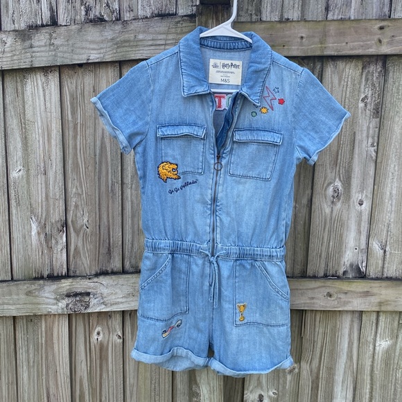 Marks & Spencer M&S Harry Potter Denim Boilersuit jumpsuit size 13-14 years kids - Picture 11 of 16